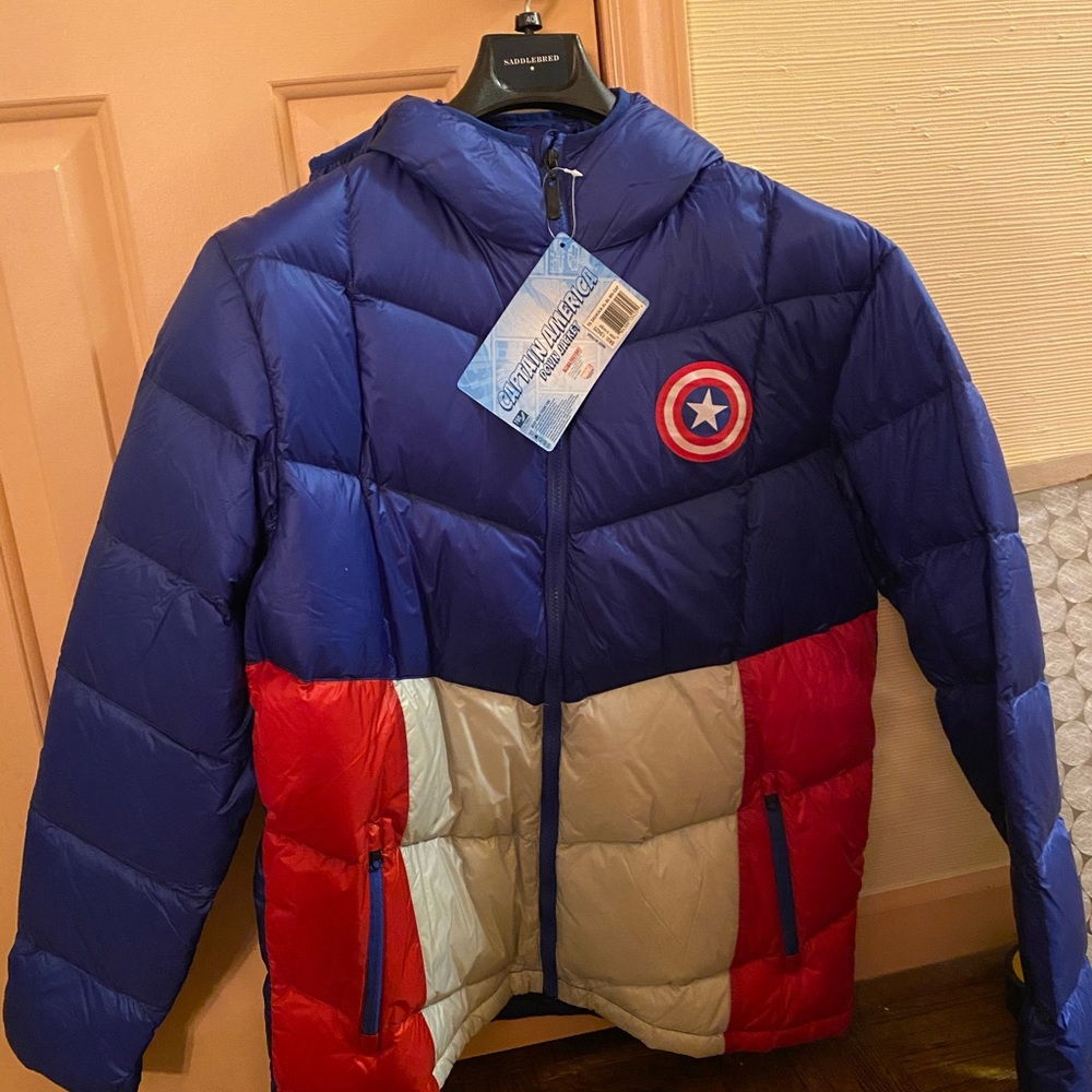 Captain America puffer jacket NWT